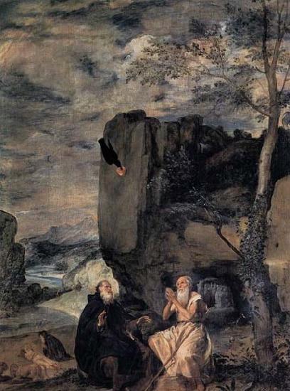 VELAZQUEZ, Diego Rodriguez de Silva y St Anthony Abbot and St Paul the Hermit Germany oil painting art